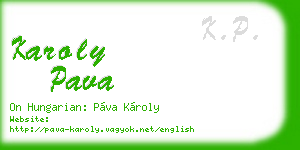 karoly pava business card