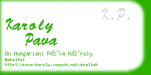 karoly pava business card